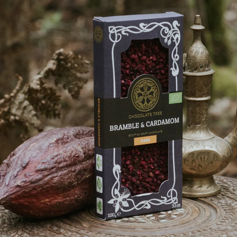 Chocolate Tree - bramble and cardamom table angled