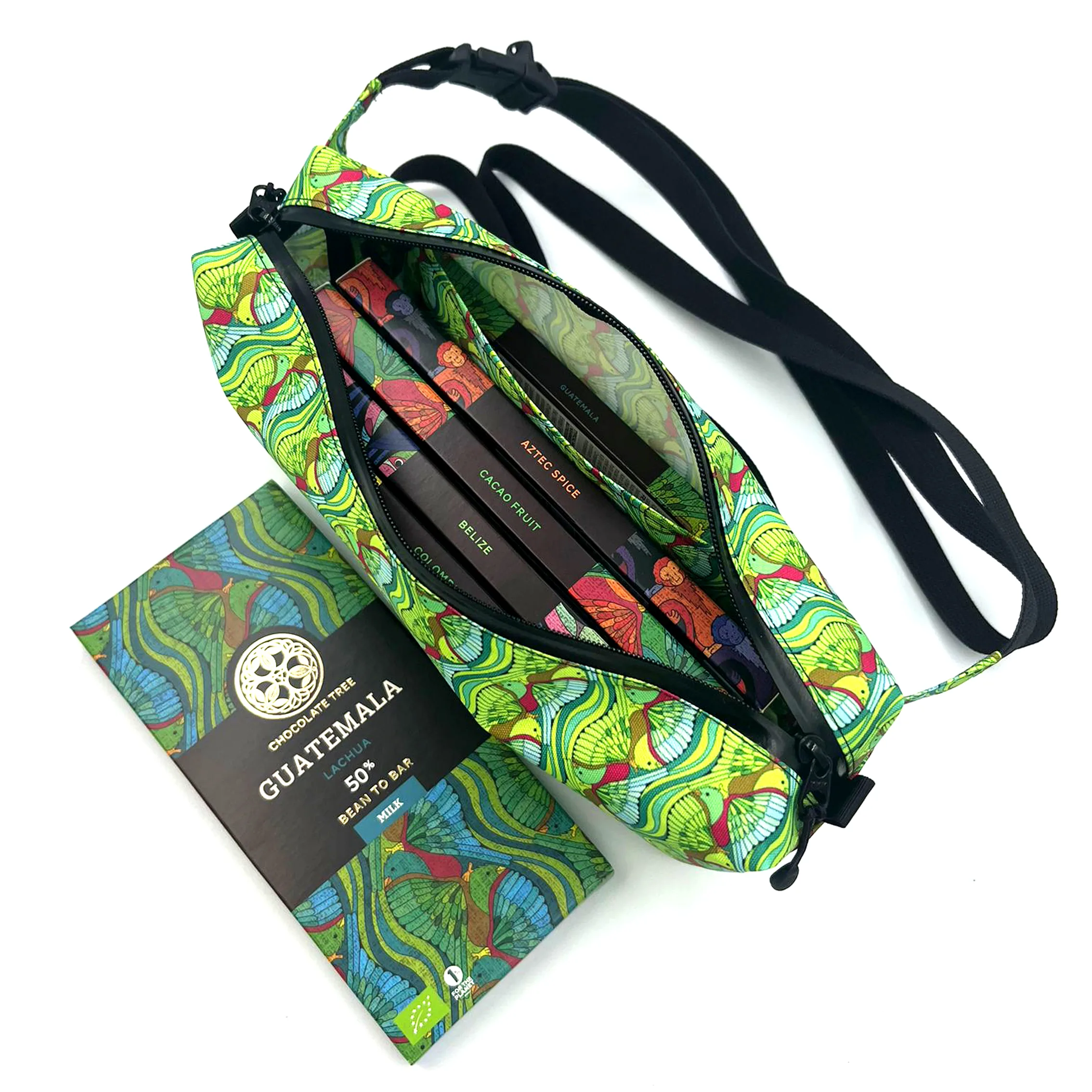 Chocolate Tree - fanny pack quetzal open